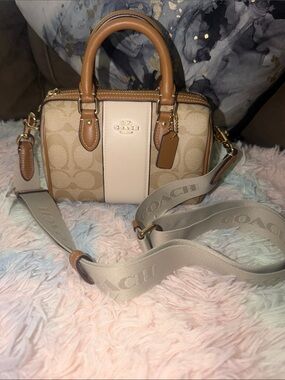 Coach Rowan Satchel Signature Canvas Colorblock Crossbody Bag